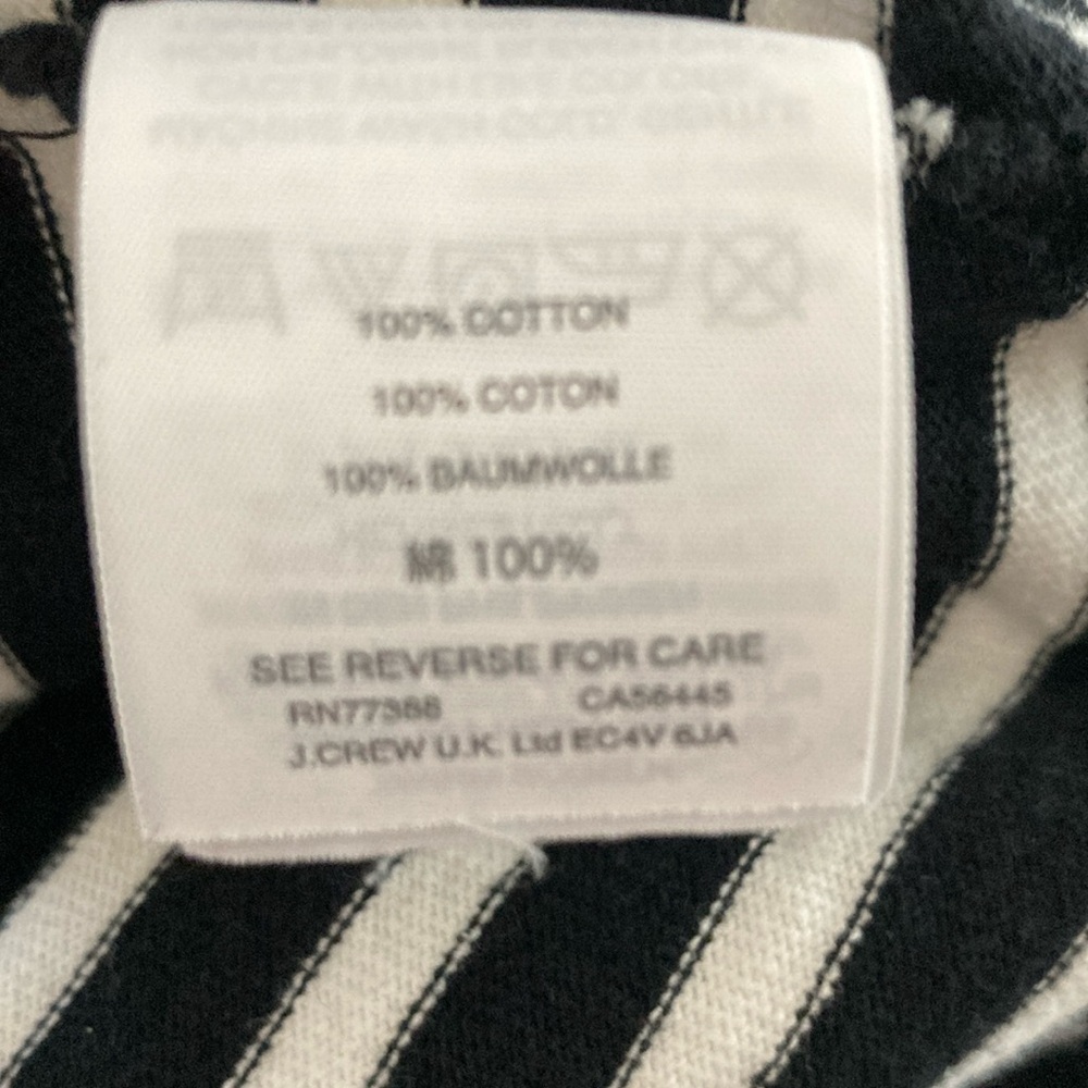 J. Crew Black and White Long Sleeve Mock Turtleneck w/ Classic Stripes - Picture 5 of 6
